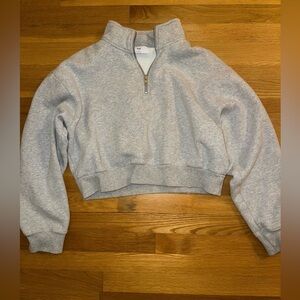 TNA Light Gray Quarter-Zip Sweatshirt